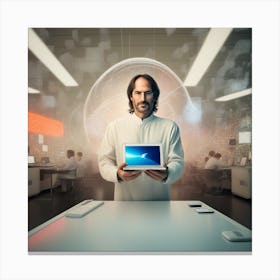 Man Holding A Tablet Computer Canvas Print