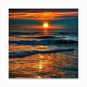 Sunset Over The Ocean 111 Canvas Print