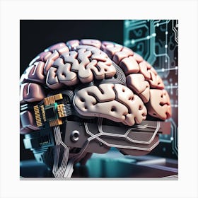 3d Rendering Of A Human Brain 4 Canvas Print