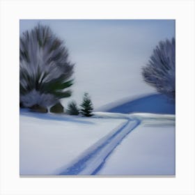 Snowy Tracks Canvas Print