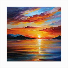 Sunset Over The Sea 3 Canvas Print