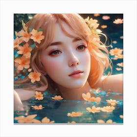 Beautiful Girl In Water 1 Canvas Print