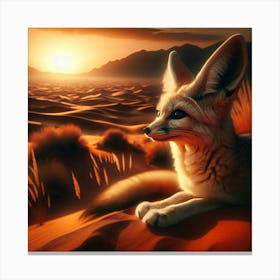 Fennec Fox In the Desert Canvas Print