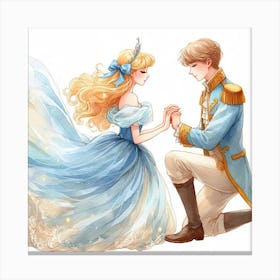 Cinderella and the Prince 3 Canvas Print