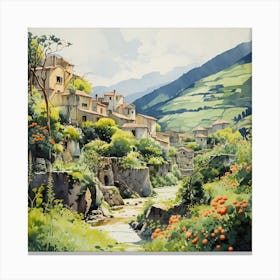 Chromatic Illusions: Italian Landscape's Abstract Dance Canvas Print