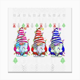 The Funny Gnome Matching Family Christmas Pajamas Costume Canvas Print