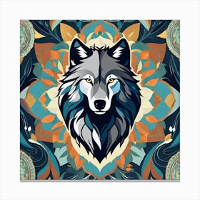 Wolf Mandala Canvas Print