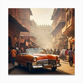 Street Scene In Rajasthan Canvas Print