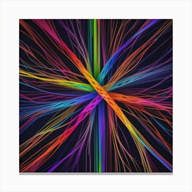 Abstract Rainbow Lines Canvas Print