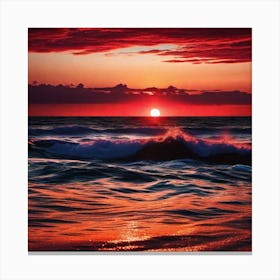Sunset Over The Ocean 100 Canvas Print