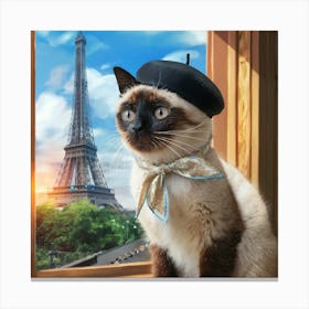 Cat In Paris 1 Canvas Print