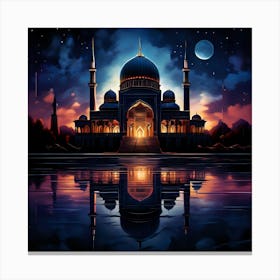 Islamic Mosque At Night 15 Canvas Print