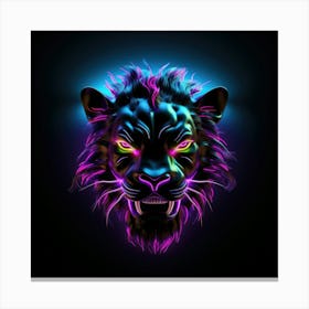 Neon Lion Head 2 Canvas Print