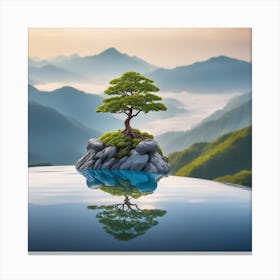 Zen Tree In Water Canvas Print