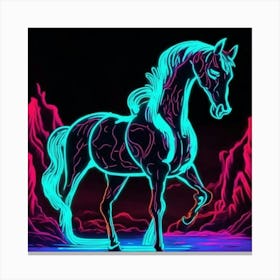 Neon Horse Leinwandbild