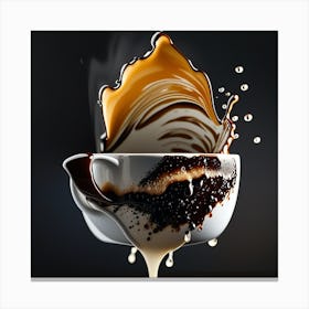 Coffee Pouring Out Of A Cup 1 Canvas Print