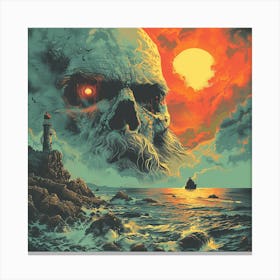 Skull And The Lighthouse Canvas Print