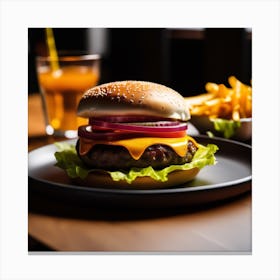 Hamburger Stock Videos & Royalty-Free Footage 1 Canvas Print