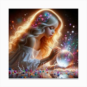 Girl With A Crystal Ball 1 Canvas Print