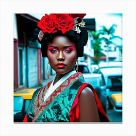 Portrait Of African Woman Canvas Print