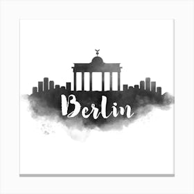 Watercolor Berlin Skyline Canvas Print