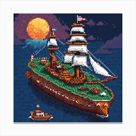 Pixel Ship Canvas Print