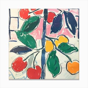 Cherries Matisse Style 14 Canvas Print