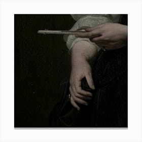 Woman Holding A Knife Canvas Print