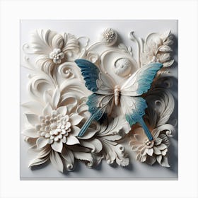 Marble Butterfly Panel I Canvas Print