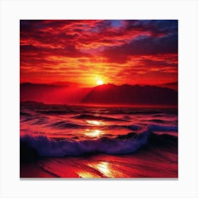 Sunset On The Beach 520 Canvas Print