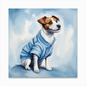 Jack Russell Terrier Wearing Clothes Canvas Print