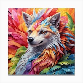 Portrait of a fox in multi colored Fauvism style. Canvas Print