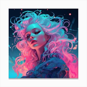 Girl With Pink Hair Canvas Print