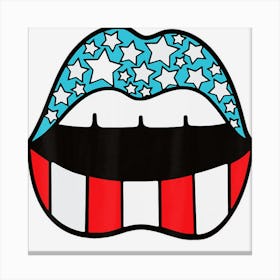 Trending Patriotic Patriotic Lips 4th Of July American Canvas Print