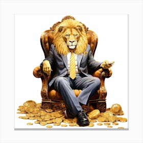 Businessman Lion Canvas Print