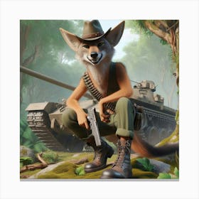 Soldier Fox Canvas Print
