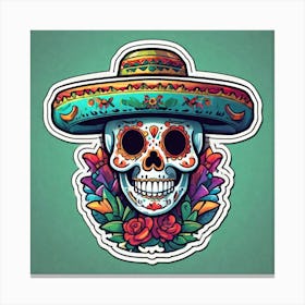 Day Of The Dead Skull 45 Canvas Print