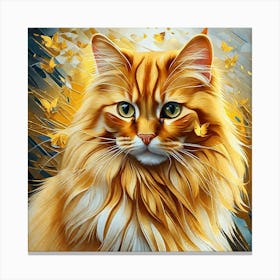 Orange Cat Painting 3 Canvas Print