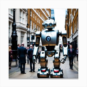 Robot In City Of London (45) Canvas Print