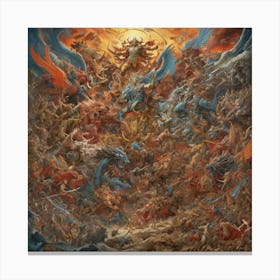 Battle Of The Gods paintings art print 1 Canvas Print