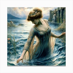 Mermaid In The Water 1 Canvas Print