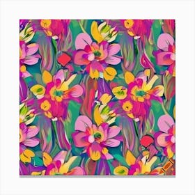 Mix Flowers pattern Canvas Print