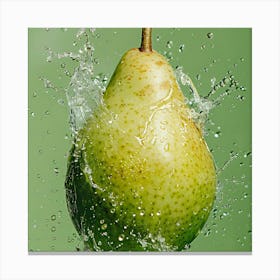 Pear Splashing Water 1 Canvas Print