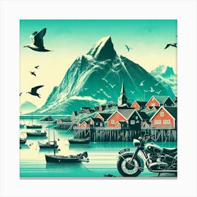 Lofoten, Norway. Vintage  Canvas Print