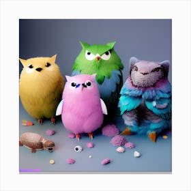 Colorful Owls Canvas Print