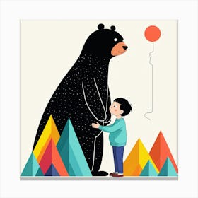 Boy And A Bear Canvas Print