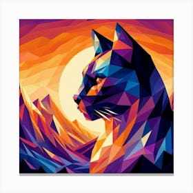 Vesper Low Poly Cat Canvas Print