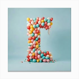 Balloon Letter E 3 Canvas Print