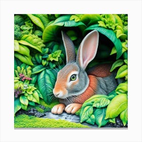 Rabbit In The Forest 1 Canvas Print