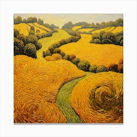 Yellow Wheat Field Canvas Print